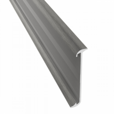 Plinthe courbée en aluminium 60x15 en acier inoxydable (également pour le PVC)