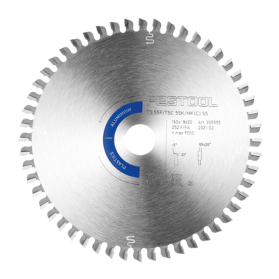 Festool Lame de scie circulaire HW 160x1,8x20 F/FA52 ALUMINIUM/PLASTICS