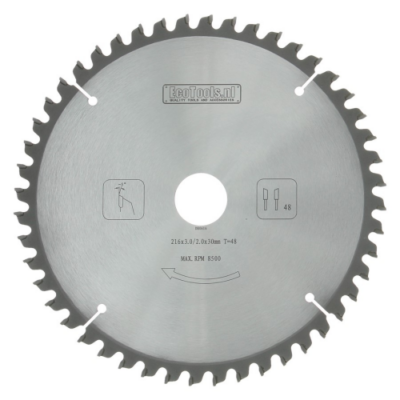 Lame de scie transversale HM 216 x 3,0 x 30 48T (Kapex KS60)