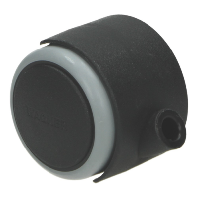 Roulette pivotante noire 50 mm souple (sans raccord)