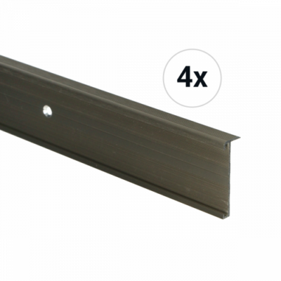 Profil de nez de marche en acier inoxydable brossé 14x43mm 1m ensemble de 4