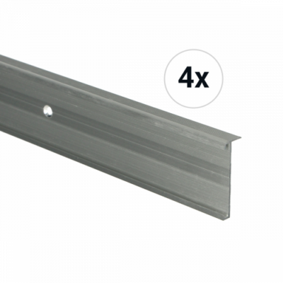 Profil de nez de marche argenté brossé 14x43mm 1m ensemble de 4