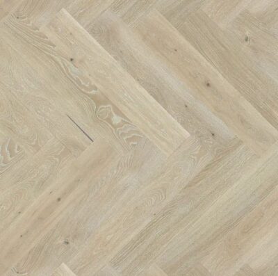 Parquet en Chêne - Bâton Rompu - Vernis Blanc - 600x90x15/4mm